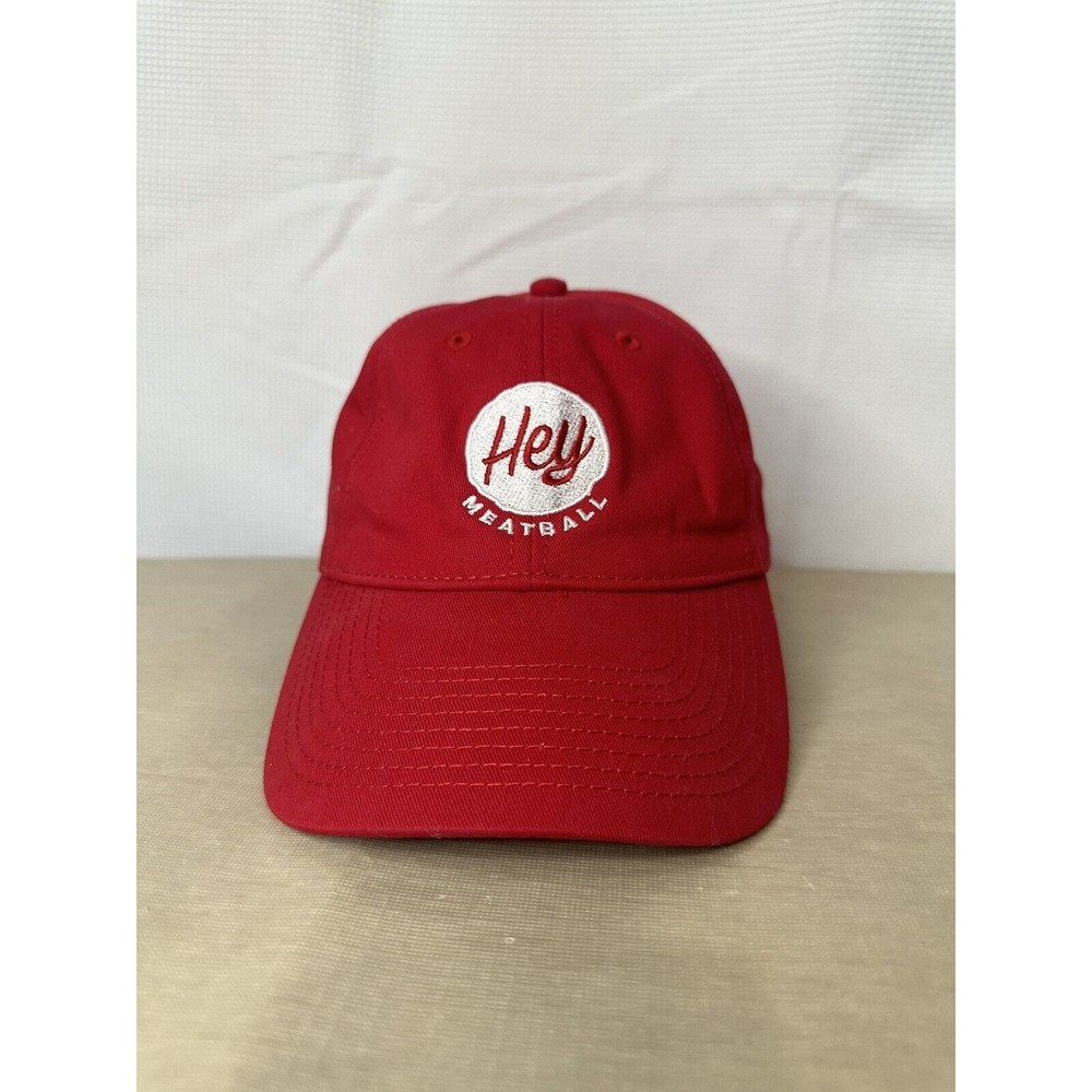 Hey Meatball Vintage Red Canada Adjustable Hat